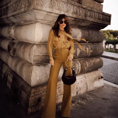 Women's Elegant Long Sleeve Bow Tie Neck Blouse Metallic Stripe Sheer Chiffon Shirt Fashion Office Lady Daily Top