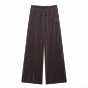 Women's High Waist Metallic Glitter Wide Leg Pants Loose Drape Casual Trousers Sparkly Party Club Night Out Bottoms Trousers