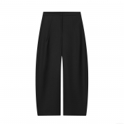 Women High Waist Balloon Harem Pants Polyester Solid Color Wide Leg Trousers Casual Office Daily Wear Loose Fit Slacks Elegant Commuter Trousers