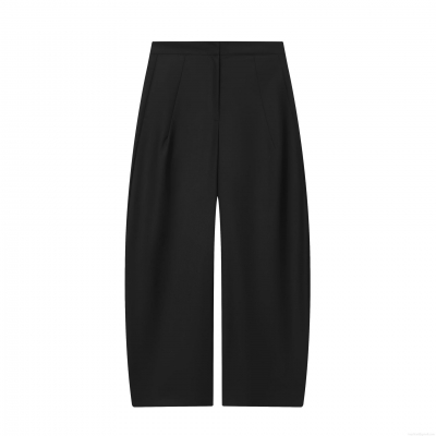Women High Waist Balloon Harem Pants Polyester Solid Color Wide Leg Trousers Casual Office Daily Wear Loose Fit Slacks Elegant Commuter Trousers