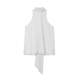 Women's Vintage Polka Dot Halter Neck Sleeveless Blouse With Bow Tie Elegant Polyester Chiffon Slim Fit Top For Summer Casual Party Clubwear