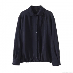 Women's French Texture Pleated Satin Shirt Long Sleeve Button Down Blouse Top Viscose Polyester Casual Solid Color Spring Shirt For Women Lady