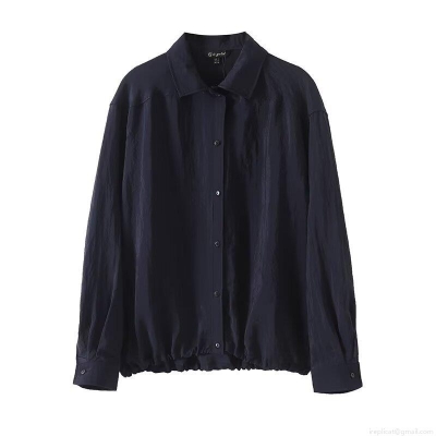 Women's French Texture Pleated Satin Shirt Long Sleeve Button Down Blouse Top Viscose Polyester Casual Solid Color Spring Shirt For Women Lady
