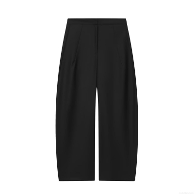Women's Wide Leg Pants Polyester Spandex Blend Loose Straight Suit Trousers with Pockets Solid Color Autumn Fashion for Daily Office Wear