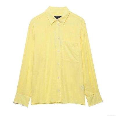 Women's Vertical Striped Long Sleeve Button Down Shirt Polyester Cotton Blend Breathable Blouse Casual Office Work Tops For Women
