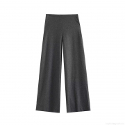Women's Fashion High Waisted Wide Leg Pants Wool Blend Polyester Loose Straight Casual Trousers For Office Work Daily Streetwear