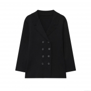 Women's Casual Knitted Blazer Jacket Double Breasted Lapel Loose Fit Long Sleeve Cotton Blend Cardigan Outerwear for Daily Office Commuting Autumn Winter