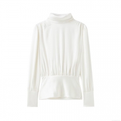 Women's Elegant Satin Long Sleeve Blouse With Bow Tie Neck Backless Solid White Pullover Shirt For Party Casual Office Ladies