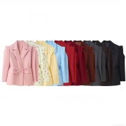 Women's Elegant Tied Waist Blazer Jacket Padded Shoulder Lapel Long Sleeve Suit Outerwear For Office Party Casual Streetwear Fashion Coats