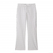 Women's High Waist Polka Dot Flare Pants Contrast Color Casual Wide Leg Trousers For Daily Streetwear Fashion Lady 100% Polyester Fall Clothing