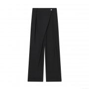 Women's High Waist Straight Leg Casual Pants Asymmetric Waist Polyester Solid Color Trousers Long Pants For Streetwear Daily Wear Autumn Fashion