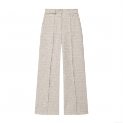 Women High Waisted Wide Leg Pants Khaki Oatmeal Polyester Trousers Casual Loose Fit Office Lady Solid Color Fashion Bottoms
