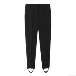 Women's Winter Thickened Stirrup Pants Solid Black Slim Fit Tapered Casual Trousers Polyester Spandex Blend Daily Office Ladies Long Pants
