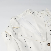 Women's Chic Oversized Blazer Jacket Elegant Ink Splatter Graffiti Pattern Suit With Shoulder Pads Single Breasted Long Sleeve Outwear For Commuting Office Streetwear Ladies