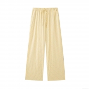 Women's Casual Striped Wide Leg Pants High Waist Drawstring Polyester Trousers European Style Vertical Stripes Loose Long Pants for Women Summer Spring