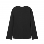 Women Fashion Casual V Neck Button Down Cardigan Long Sleeve Polyester Solid Color Loose Blouse Shirt Top For Winter Autumn