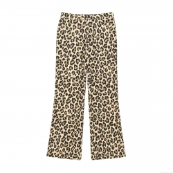 Women's Leopard Print Wide Leg Pants High Waist Loose Casual Trousers Streetwear Fashion Autumn Winter Polyester Trousers