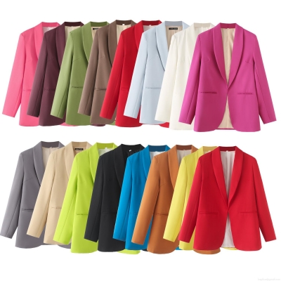 Women's Shawl Collar Blazer Open Front Loose Fit Solid Color Long Sleeve Casual Office Streetwear Fashion Lightweight Work Suit Jackets