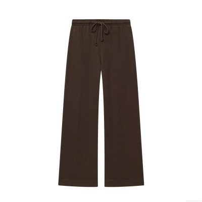 Women's Casual Wide Leg Knit Pants High Waist Elastic Drawstring Straight Leg Trousers Minimalist Autumn Fashion Solid Color Sweatpants For Women Comfort Lounge Wear