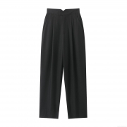 Women's Loose Wide Leg Pants 100% Polyester Twill High Waist Suit Trousers With Side Slits Casual Office Fashion Long Pants For Women