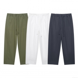 Women's Casual Long Pants 100% Polyester Elastic High Waist Drawstring Straight Leg Trousers For Daily Wear Travel Simple Minimalist Fashion Ladies Pants