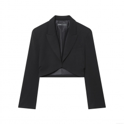 Women's Short Blazer Jacket With Padded Shoulders Pleated Open Front V Neck Long Sleeve Acrylic Woven Suit Coat For Office Business Casual Workwear