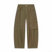 Women's Wide Leg Cargo Pants Casual Mid Waist Streetwear Trouser With Multi Pockets Army Green Loose Fit Polyester Oxford Cloth Pants For Women
