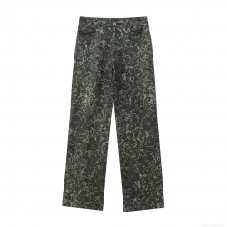 Women's High Waisted Paisley Print Straight Leg Pants Western Fashion Vintage Casual Trousers Streetwear Style Wide Leg Long Pants Polyester Blend Pants