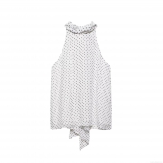 Women's Polka Dot Halter Neck Sleeveless Polyester Chiffon Top Elegant Bow Tie Summer Blouse Casual Streetwear For Ladies Lightweight Breathable