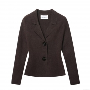 Women's Western Style Knitted Blazer Jacket Long Sleeve Slim Fit Single Breasted Knitwear With Floral Buttons Lapel Collar Elegant Office Streetwear Outerwear 100% Polyester